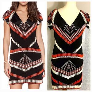 Karina Grimaldi Boho Beaded Mini Dress Size XS